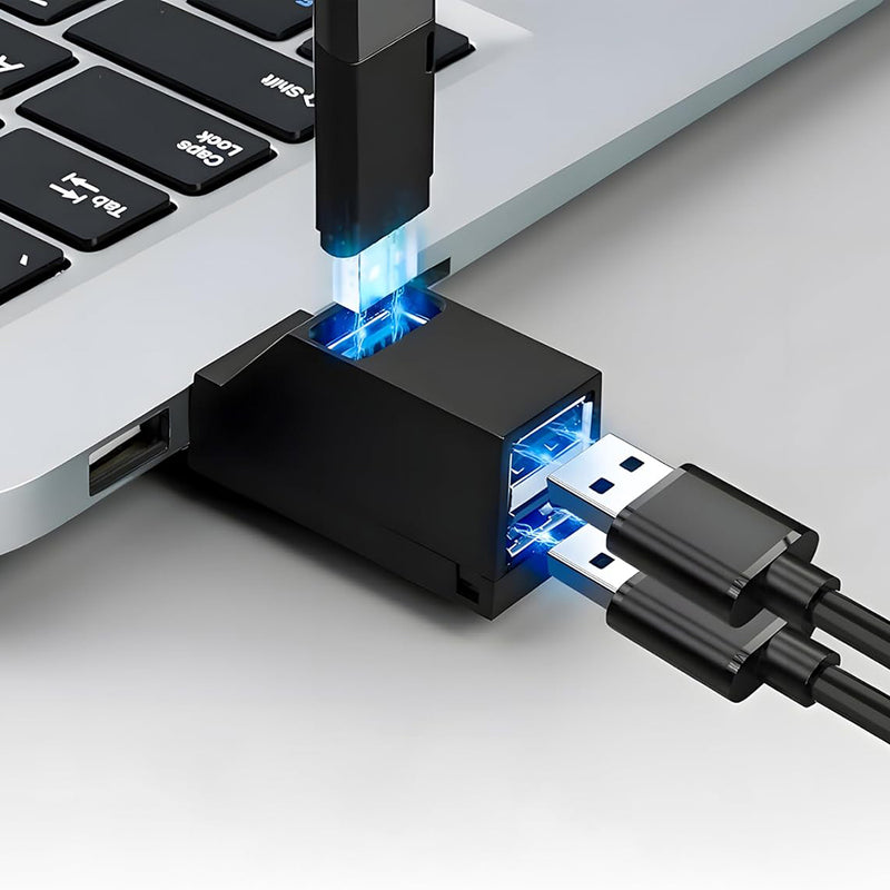 Mini USB hub to 2x USB 2.0, 1x USB 3.0 - Techsuit EchoLink 3 in 1 (H11) - Black