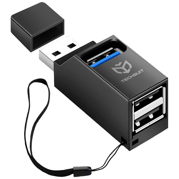 Mini USB hub to 2x USB 2.0, 1x USB 3.0 - Techsuit EchoLink 3 in 1 (H11) - Black