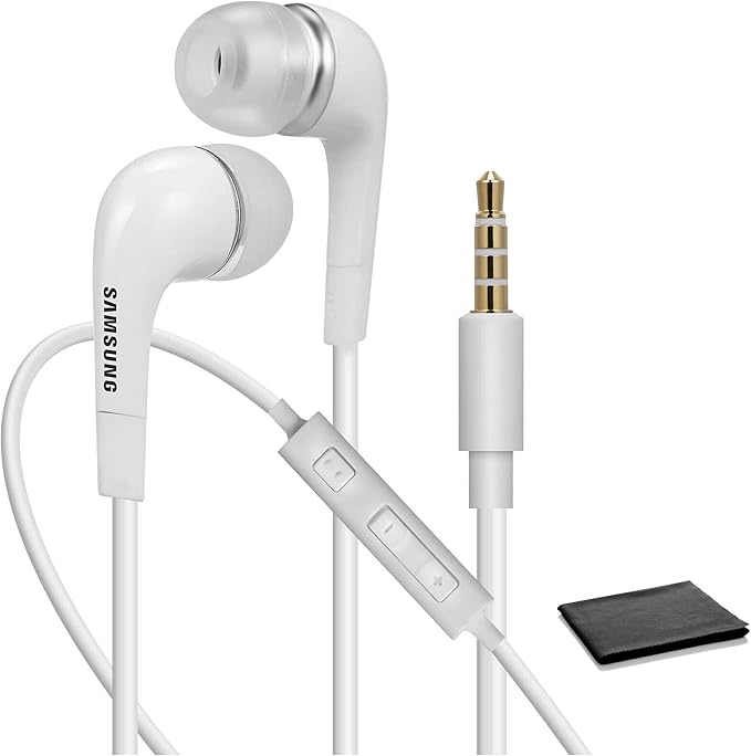 Wired 3.5mm In-Ear Headphones with Microphone, 1.2m, White