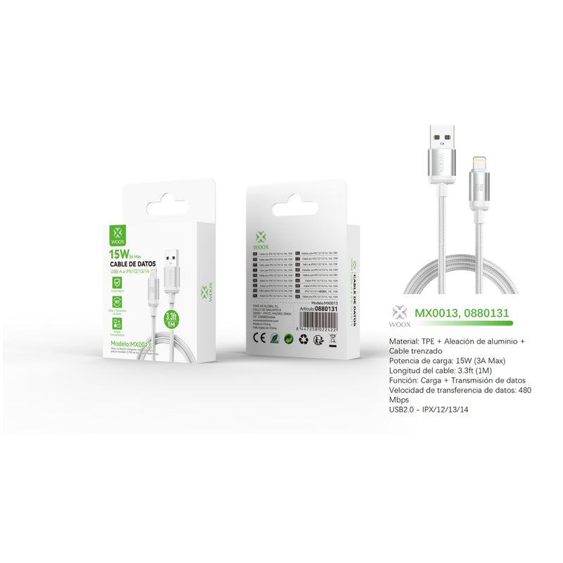 USB to Lightning data cable 15W 1m - white - MX0013 BL