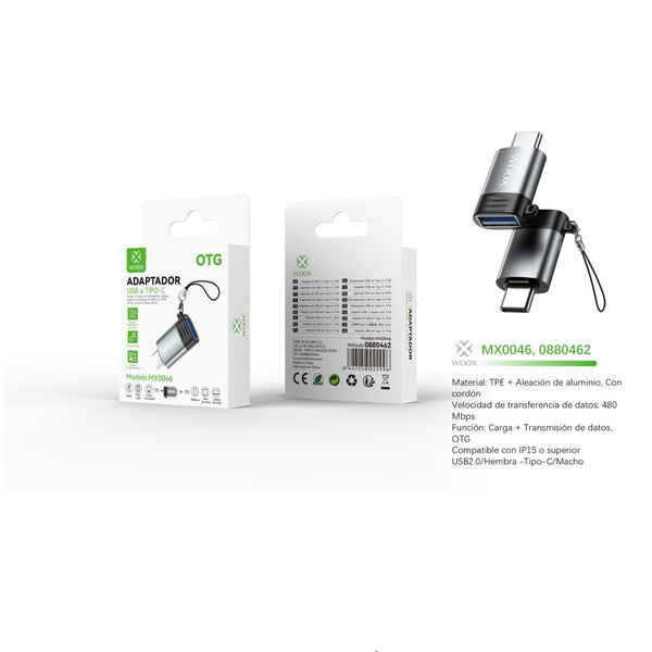 USB/F to Type-C/M Adapter - Black - MX0046